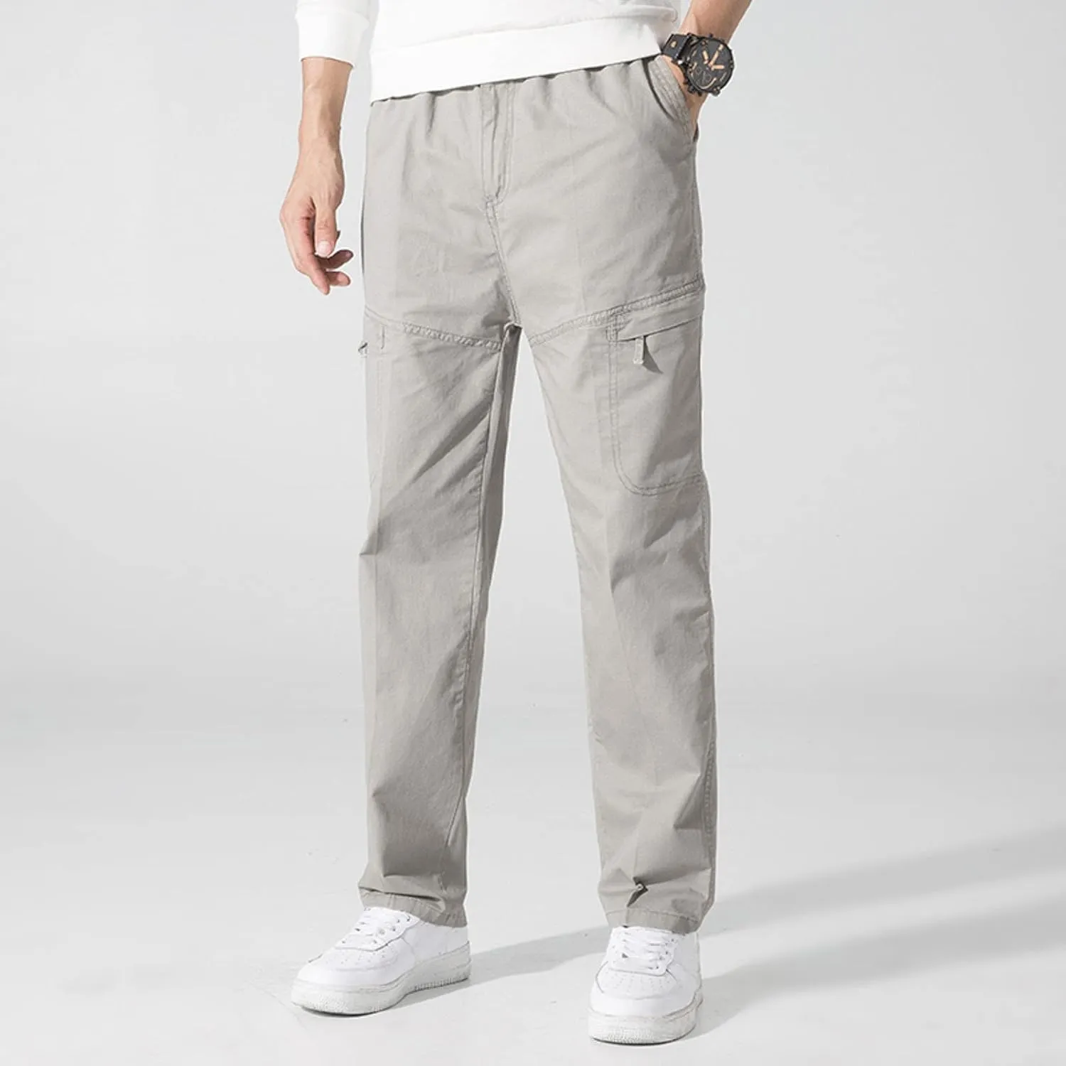 Cargo Sweatpants for Men Big and Tall Pockets Casual Streetwear Y2K Mens Cargo Pants Drawstring Hiking Pants Elastic