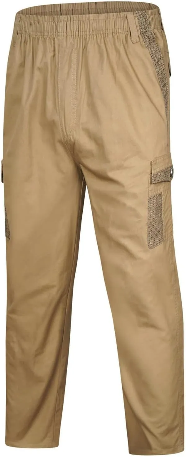 Cargo Sweatpants for Men Big and Tall Trousers Work Ripstop Cargo Pants Lightweight Cotton Jogger Work Pants 6 Pocket