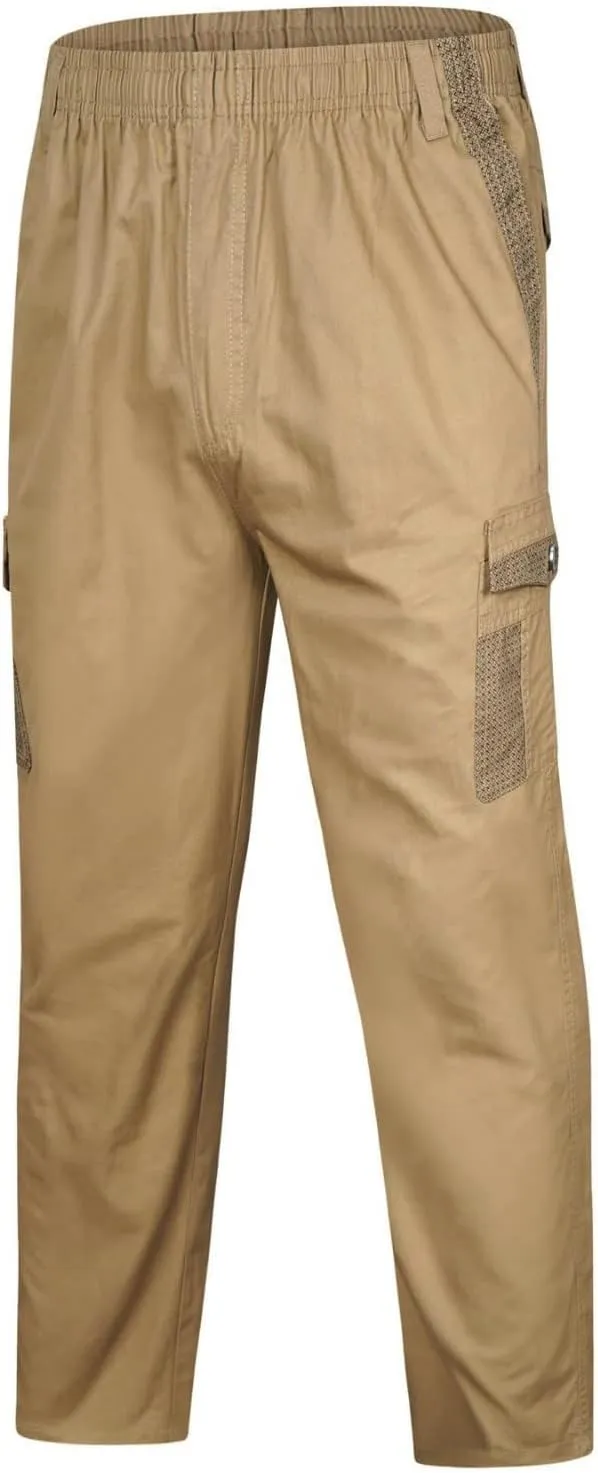 Cargo Sweatpants for Men Big and Tall Trousers Work Ripstop Cargo Pants Lightweight Cotton Jogger Work Pants 6 Pocket