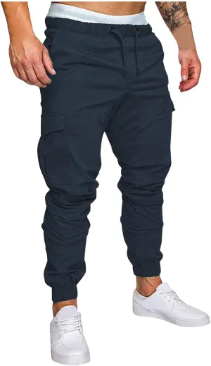 Cargo Sweatpants for Men Big and Tall with Pockets Cargo Pants for Men Lightweight Tactical Pants Hiking Cargo Pants