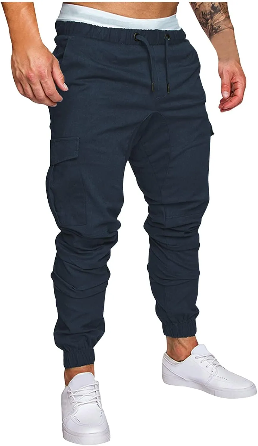 Cargo Sweatpants for Men Big and Tall with Pockets Cargo Pants for Men Lightweight Tactical Pants Hiking Cargo Pants