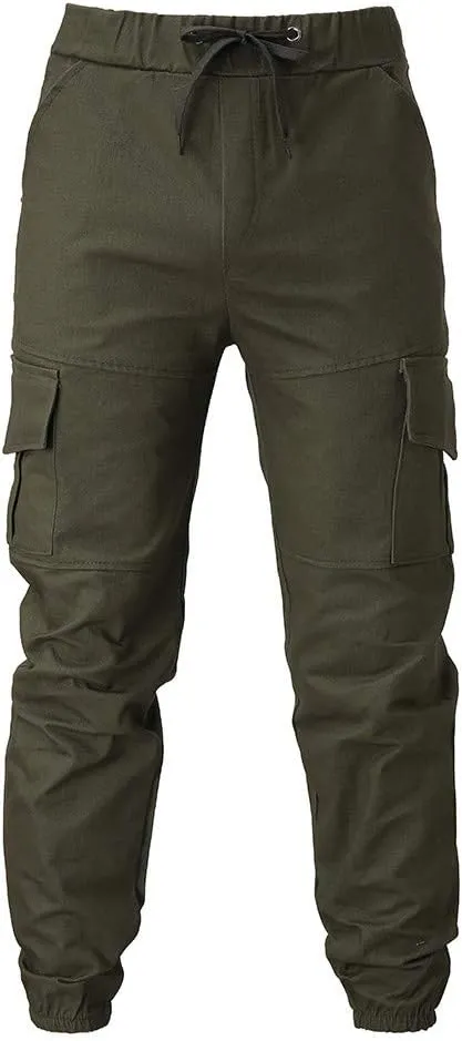 Cargo Sweatpants for Men Cargo Fleece Sweatpants Stretch Elastic Waist Jogger Sports Pants Drawstring Sports Trousers