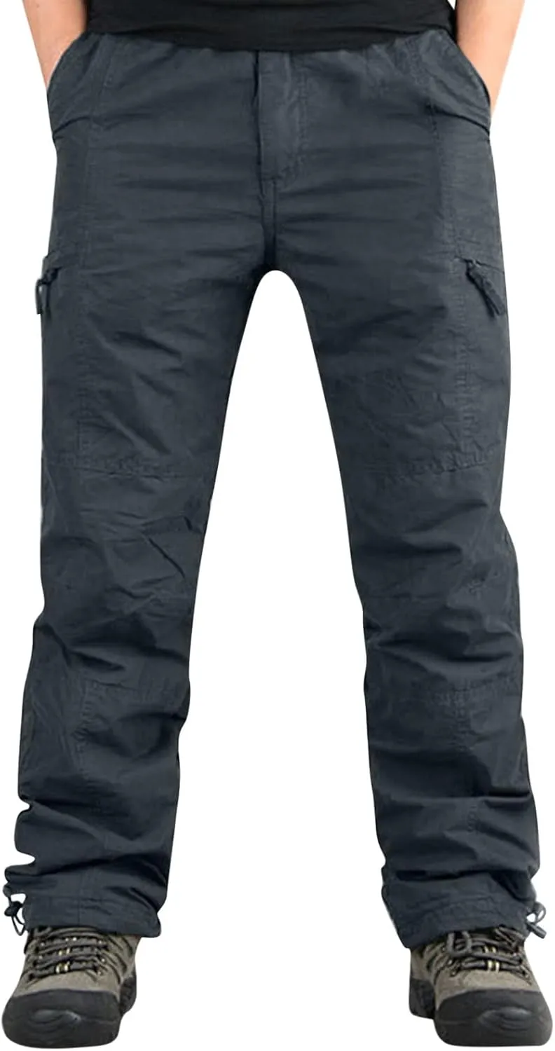 Cargo Sweatpants for Men Fleece Jogger Pants Big & Tall Sizes Sweatpants for Men with Pockets Men's Casual Pants Hip