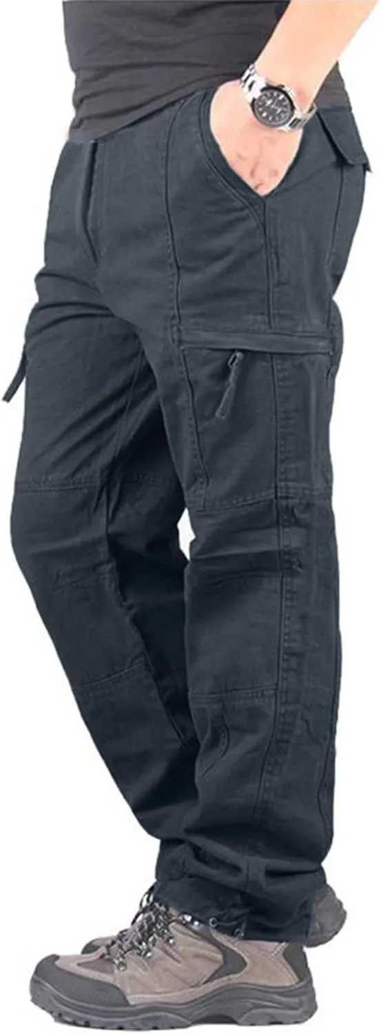 Cargo Sweatpants for Men Fleece Jogger Pants Big & Tall Sizes Sweatpants for Men with Pockets Men's Casual Pants Hip