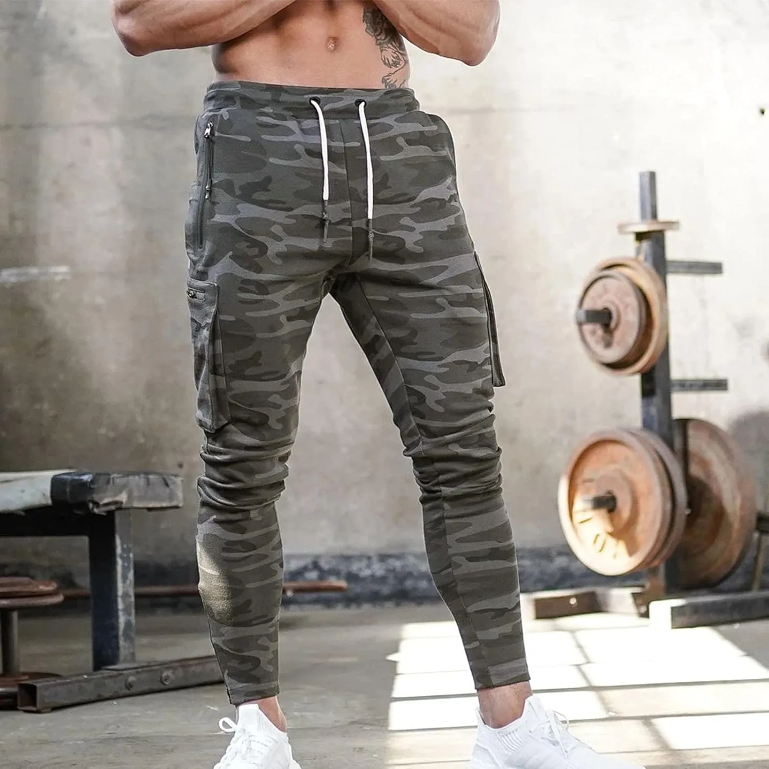 Cargo Sweatpants for Men Mens Lounge Pants Elastic Waist Jogger Sports Pants Drawstring Sports Trousers Men's Casual