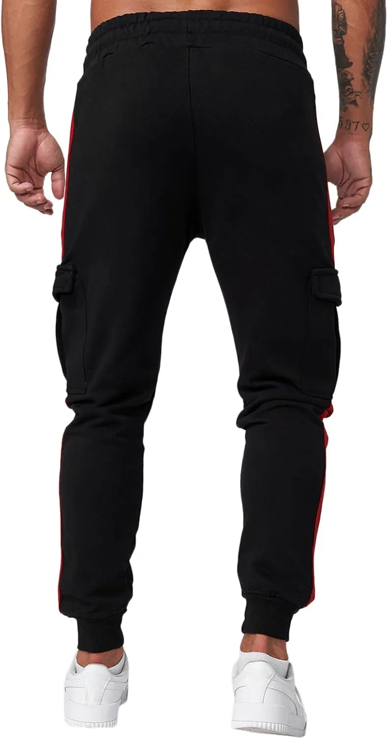 Cargo Sweatpants for Men Mens Lounge Pants Sports Sweatpants Men's Heavyweight Fleece Cargo Sweatpants Elastic Waist