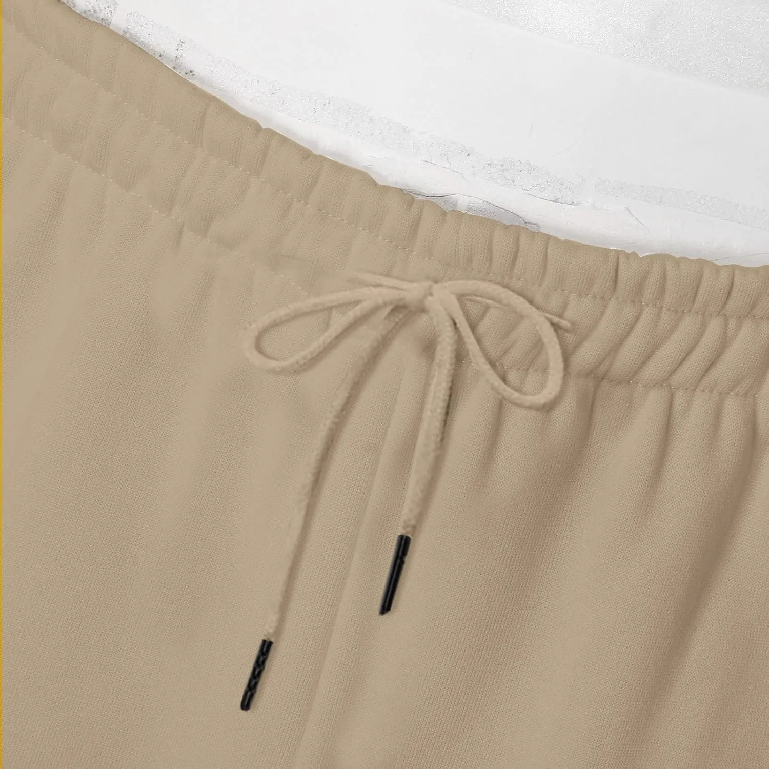 Cargo Trousers for Men Bottom Cargo Pants Elastic Waist Drawstring Baggy Joggers Mens Heavyweight Fleece Sweatpants