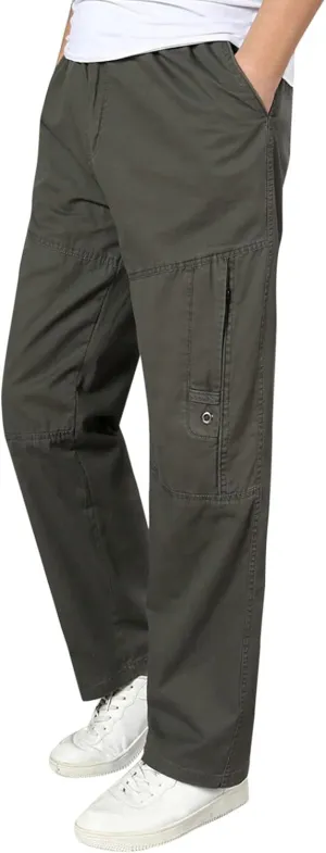 Cargo Trousers for Men Casual Long Trousers Light Jogger Pants Men's Club Sweatpants Stretch Elastic Running Athletic