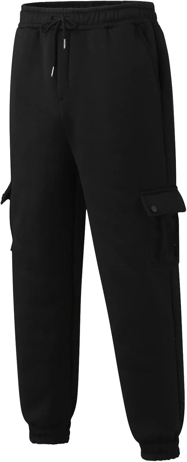 Cargo Trousers for Men Jogging Running Men's Fleece Jogger Pant Men's Lightweight Sweatpants Loose Fit Open Bottom