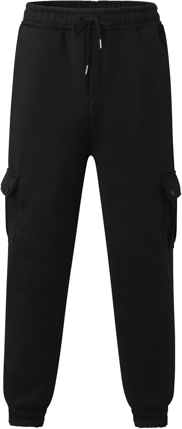 Cargo Trousers for Men Jogging Running Men's Fleece Jogger Pant Men's Lightweight Sweatpants Loose Fit Open Bottom