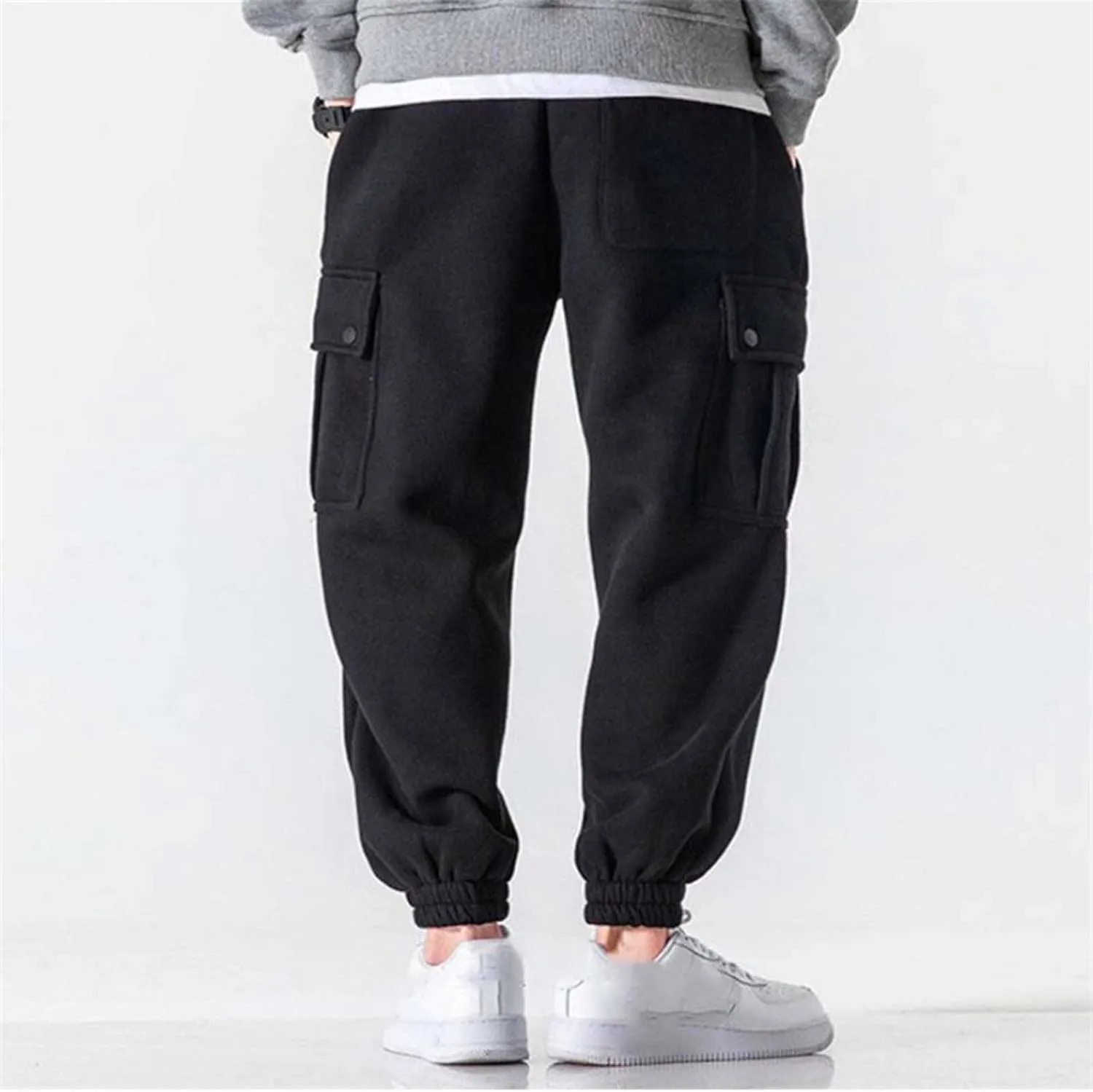 Cargo Trousers for Men Jogging Running Men's Fleece Jogger Pant Men's Lightweight Sweatpants Loose Fit Open Bottom