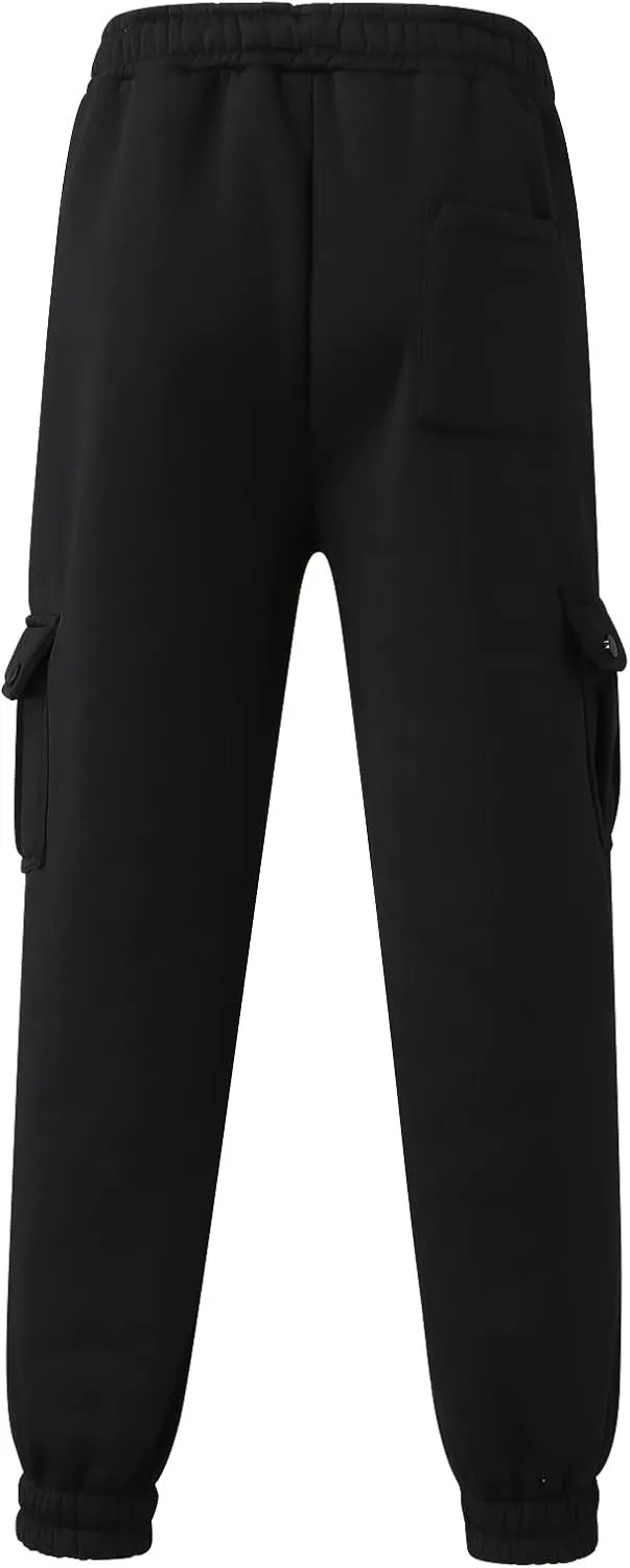 Cargo Trousers for Men Jogging Running Men's Fleece Jogger Pant Men's Lightweight Sweatpants Loose Fit Open Bottom