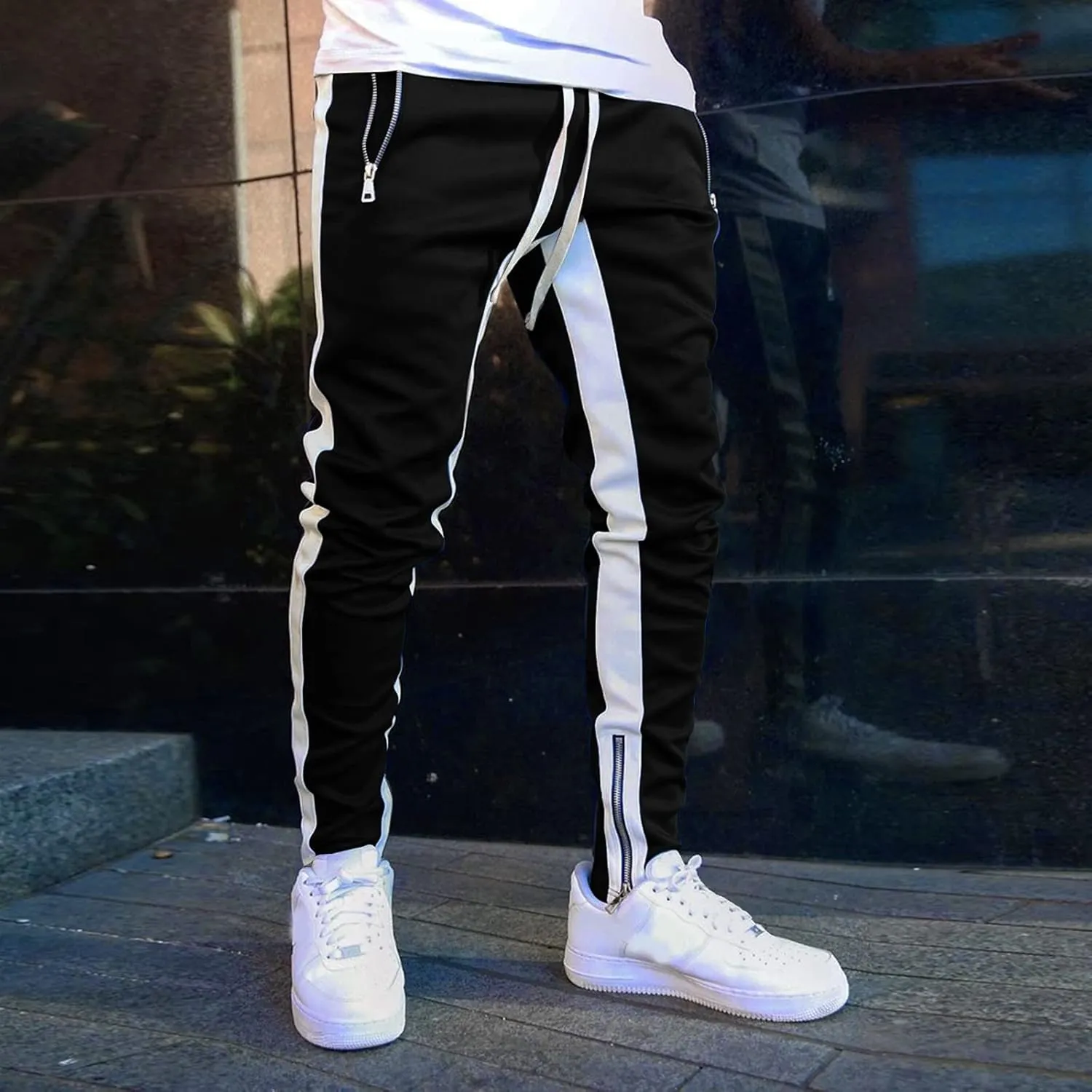 Cargo Trousers for Men Slim Jogger Pants Tapered Athletic Sweatpants for Jogging Running Exercise Gym Workout Mens