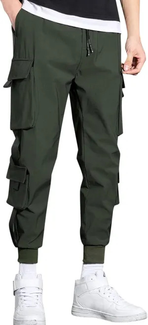 Cargo Trousers for Men Thickened Pants Solid Waist Jogger Men's Active Fleece Pants Casual Men's Pants Men's Basic
