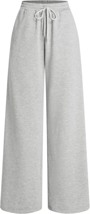 CIDER Womens Wide Leg Sweatpants - High Waisted Straight Leg Casual Lounge Sweat Pants with Pockets Spring