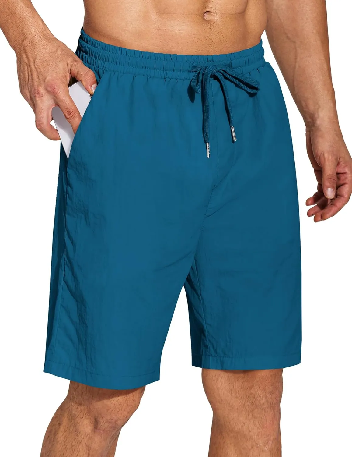 COOFANDY Men's Summer Beach Shorts Lightweight Elastic Waist Drawstring Casual Shorts with Pocket