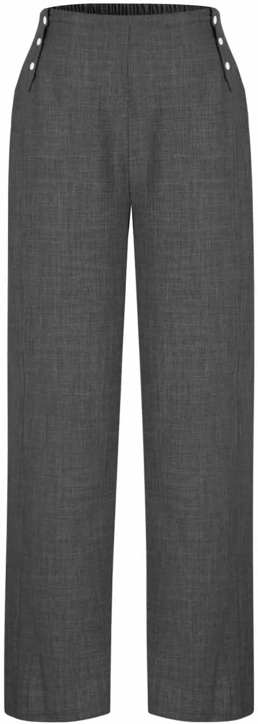 Cotton Linen Pant for Women Summer Casual Wide Leg High Waisted Trouser Drawstring Elastic Waist Pants with Pockets
