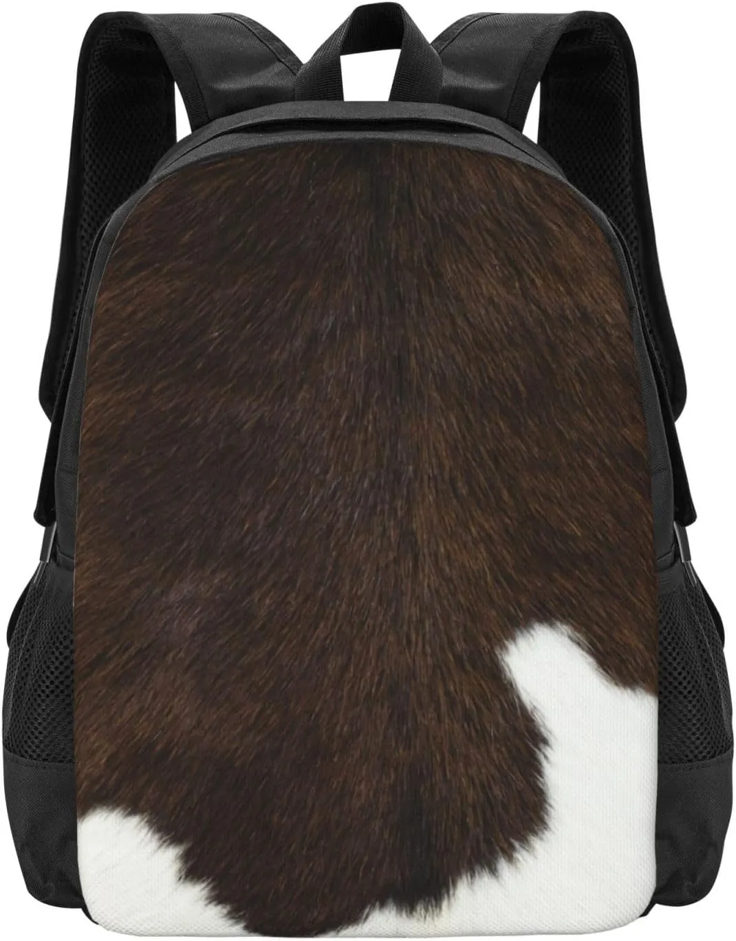 Cowhide, Cow Skin Print Pattern Lightweight Backpack  Large Capacity 15 Laptop Bag For Travel & Outdoor