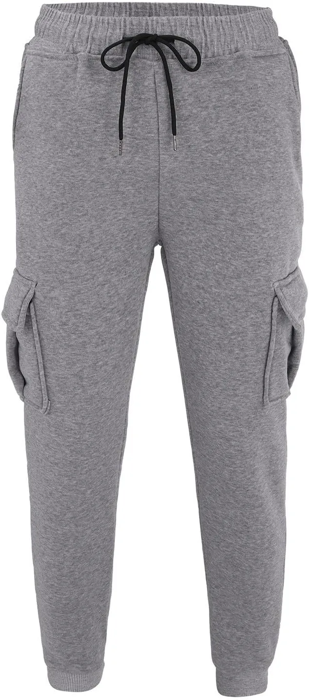 CRNTCEM Men's Cotton Tracksuit Bottoms Drawstring Straight Leg Athletic Jogging Pants Summer Workout Running Cargo Trousers