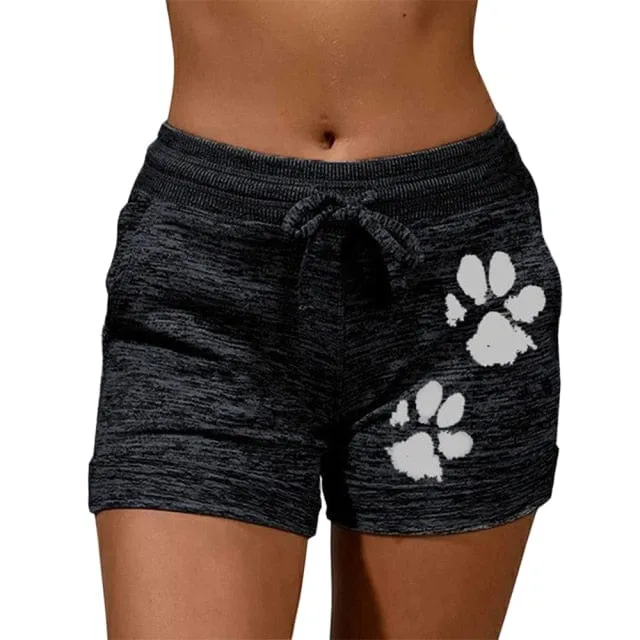Cute Shorts Paw Print or Plain with Drawstring