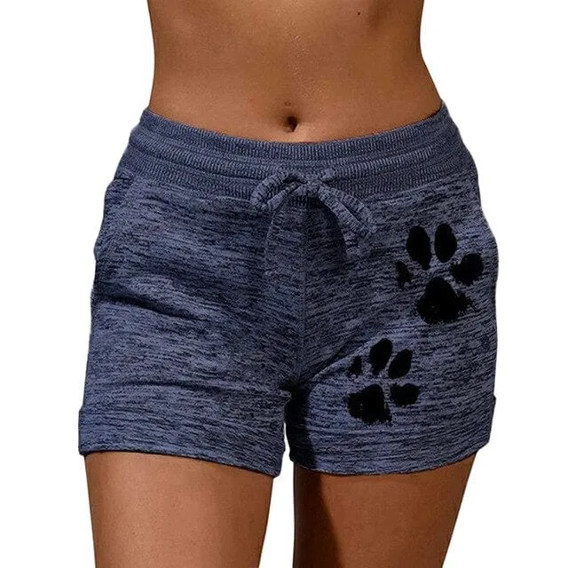 Cute Shorts Paw Print or Plain with Drawstring