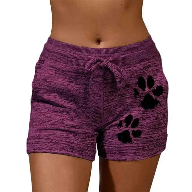 Cute Shorts Paw Print or Plain with Drawstring