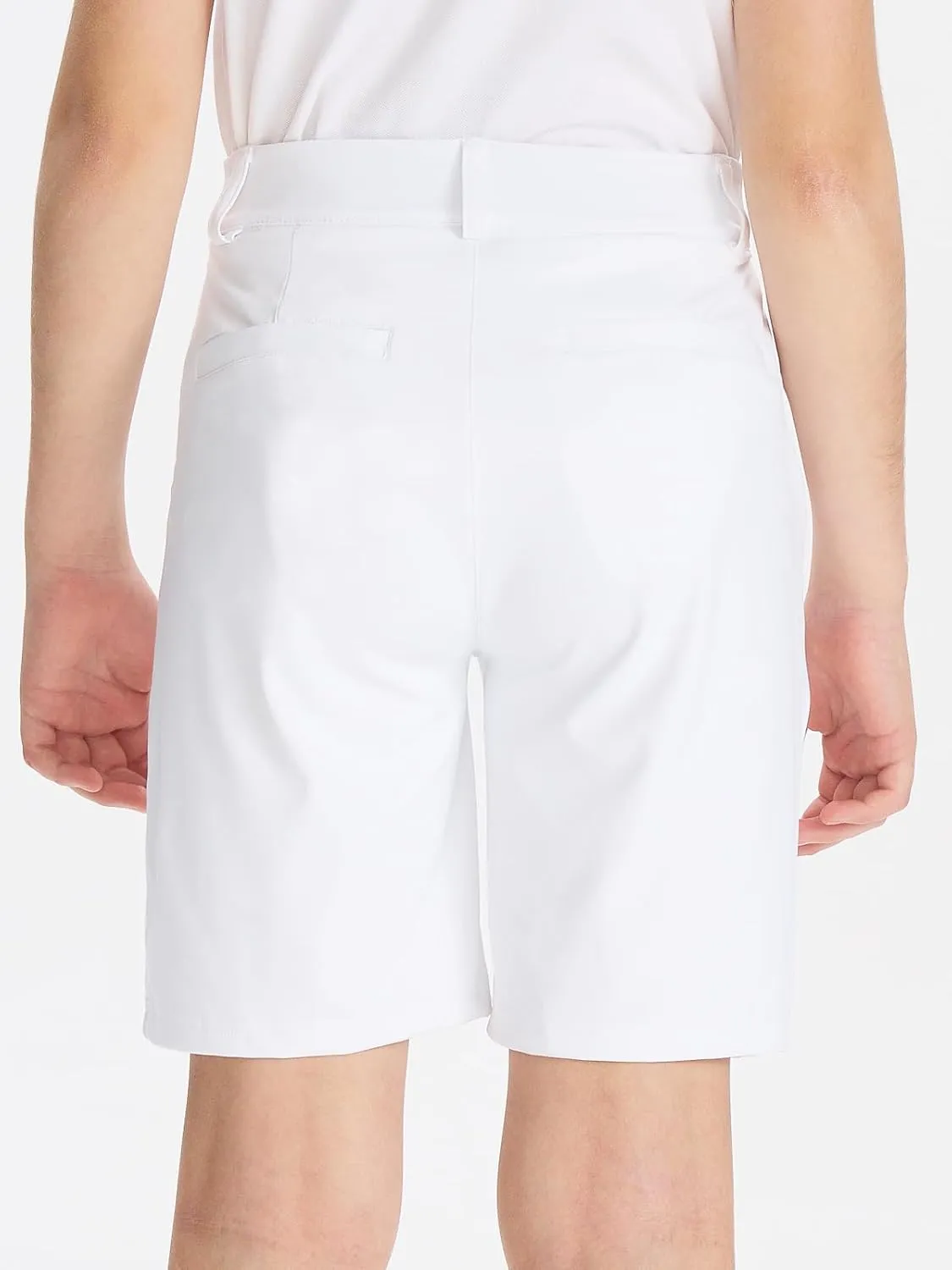 DEVOROPA Youth Boys Golf Shorts Stretch School Uniform Clothes Kids Flat Front Dress Chino Hybrid Twill Casual Shorts Pockets