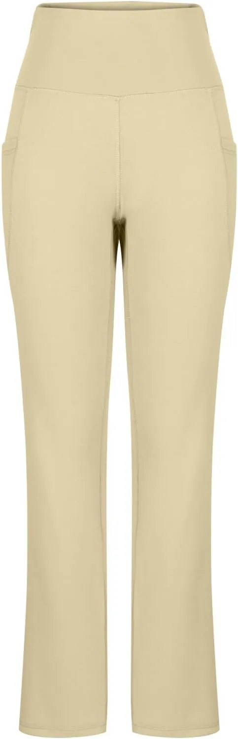 Flare Yoga Pants for Women Butt Lifting Flare Leggings Tummy Control Wide Leg Flared Yoga Sweatpants with Pockets