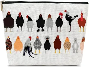 Funny Chicken Gifts Makeup Bag, Chicken Lover Gift, Women Cosmetic Bag for Purse, Organizer for Storage, Gifts for Besties Daughter Best Friends