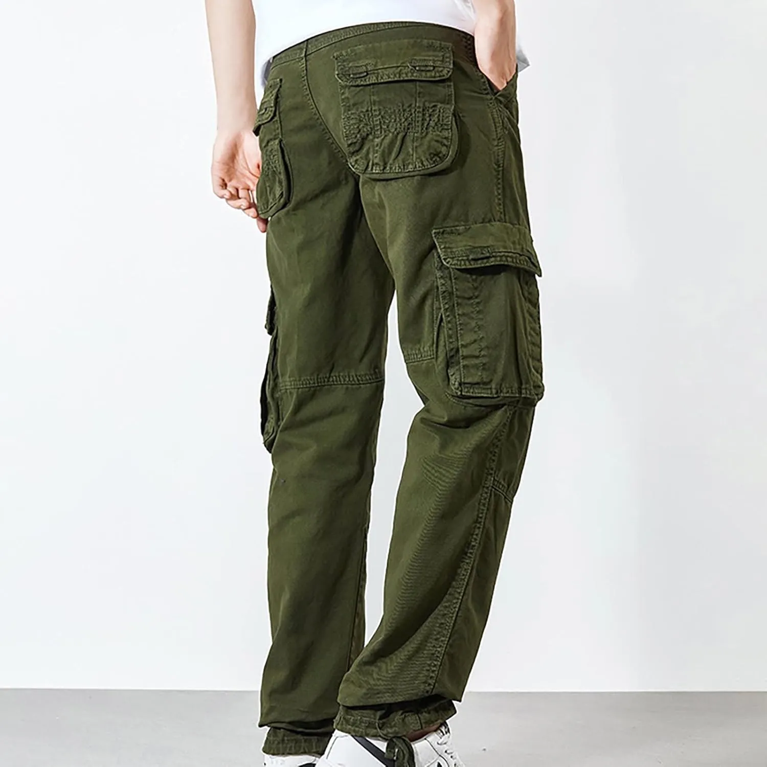 FZVYD Athletic Dress Pants for Men Mens Joggers Cargo Pants Fashion Casual Sweatpants Work Pants Drawstring Loose Trousers