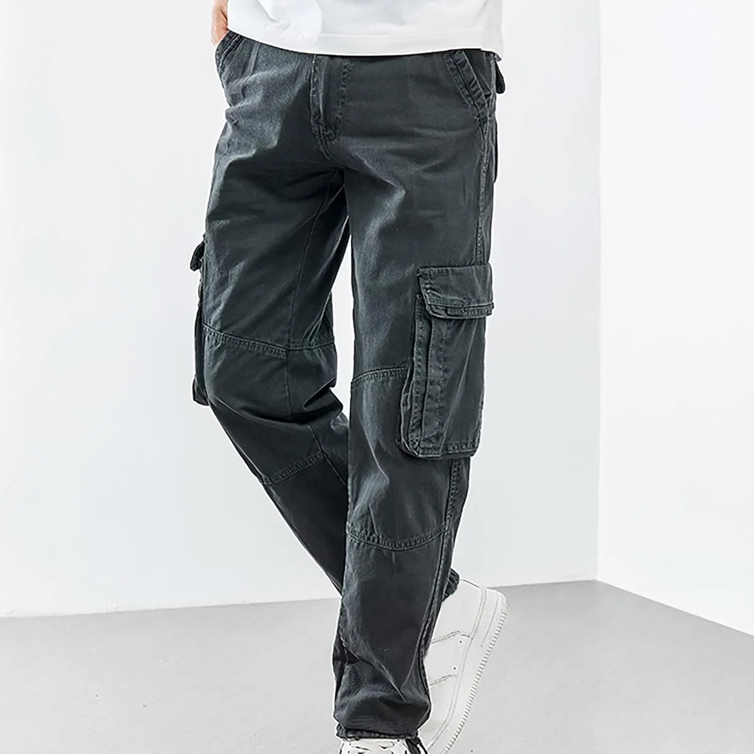 FZVYD Athletic Dress Pants for Men Mens Joggers Cargo Pants Fashion Casual Sweatpants Work Pants Drawstring Loose Trousers
