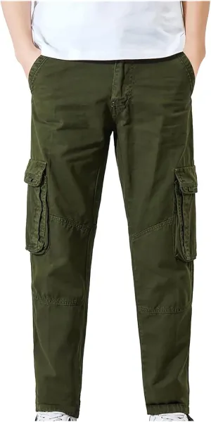 FZVYD Athletic Dress Pants for Men Mens Joggers Cargo Pants Fashion Casual Sweatpants Work Pants Drawstring Loose Trousers