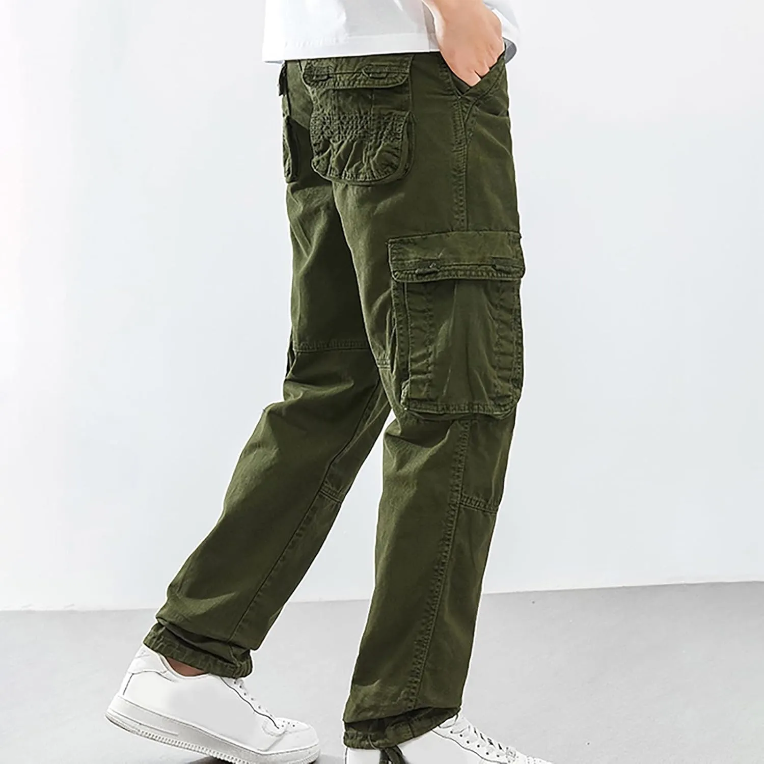 FZVYD Athletic Dress Pants for Men Mens Joggers Cargo Pants Fashion Casual Sweatpants Work Pants Drawstring Loose Trousers