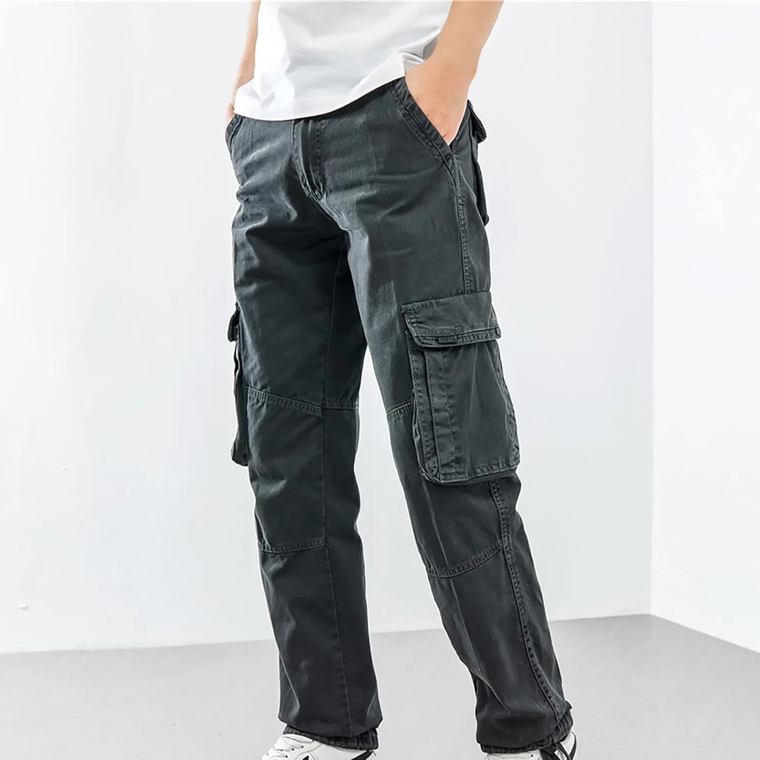 FZVYD Athletic Dress Pants for Men Mens Joggers Cargo Pants Fashion Casual Sweatpants Work Pants Drawstring Loose Trousers
