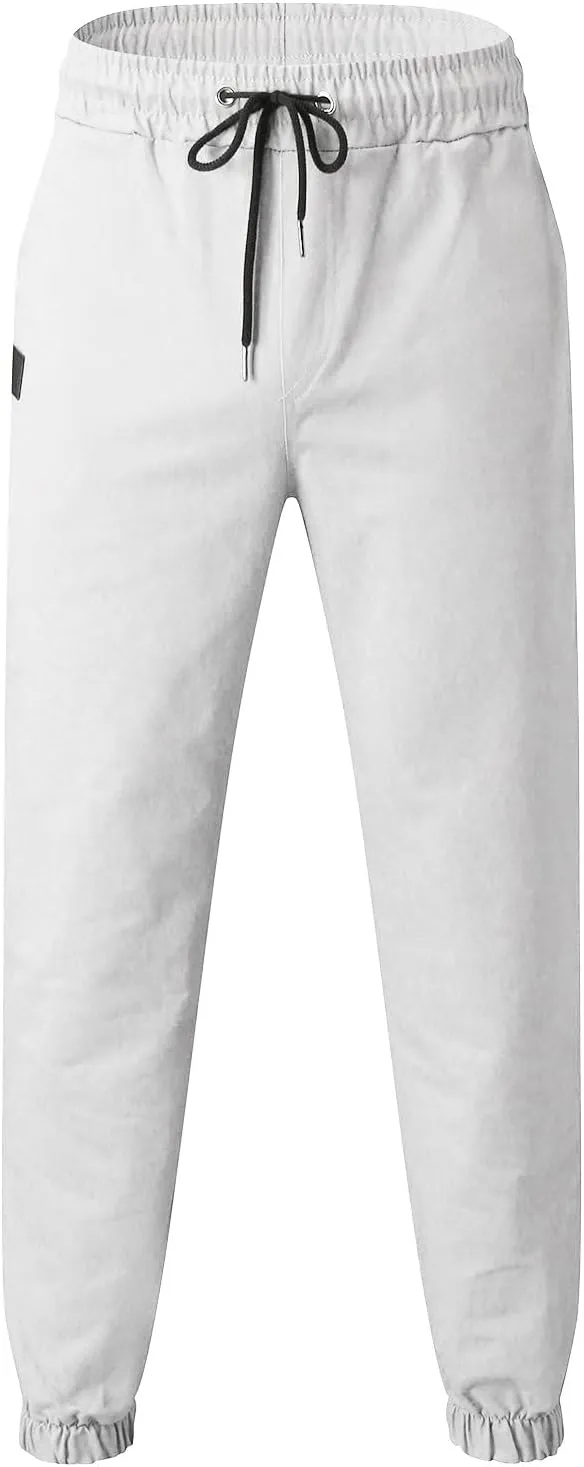 FZVYD Brown Corduroy Pants Mens Joggers Cargo Pants Fashion Casual Sweatpants Work Pants Drawstring Loose Trousers Pockets