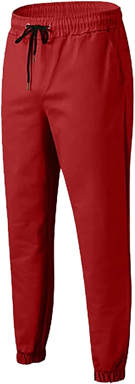 FZVYD Brown Corduroy Pants Mens Joggers Cargo Pants Fashion Casual Sweatpants Work Pants Drawstring Loose Trousers Pockets