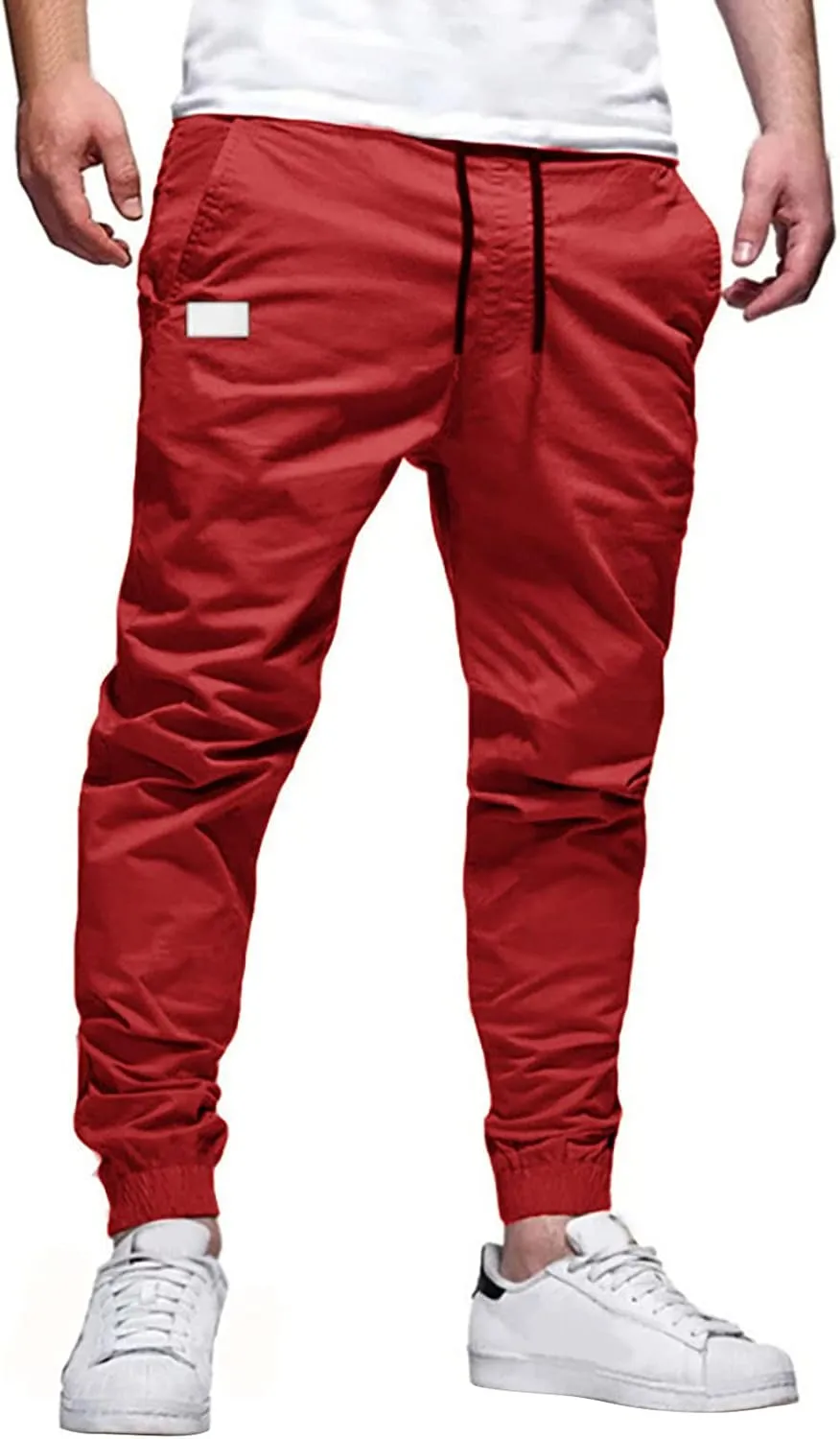 FZVYD Brown Corduroy Pants Mens Joggers Cargo Pants Fashion Casual Sweatpants Work Pants Drawstring Loose Trousers Pockets