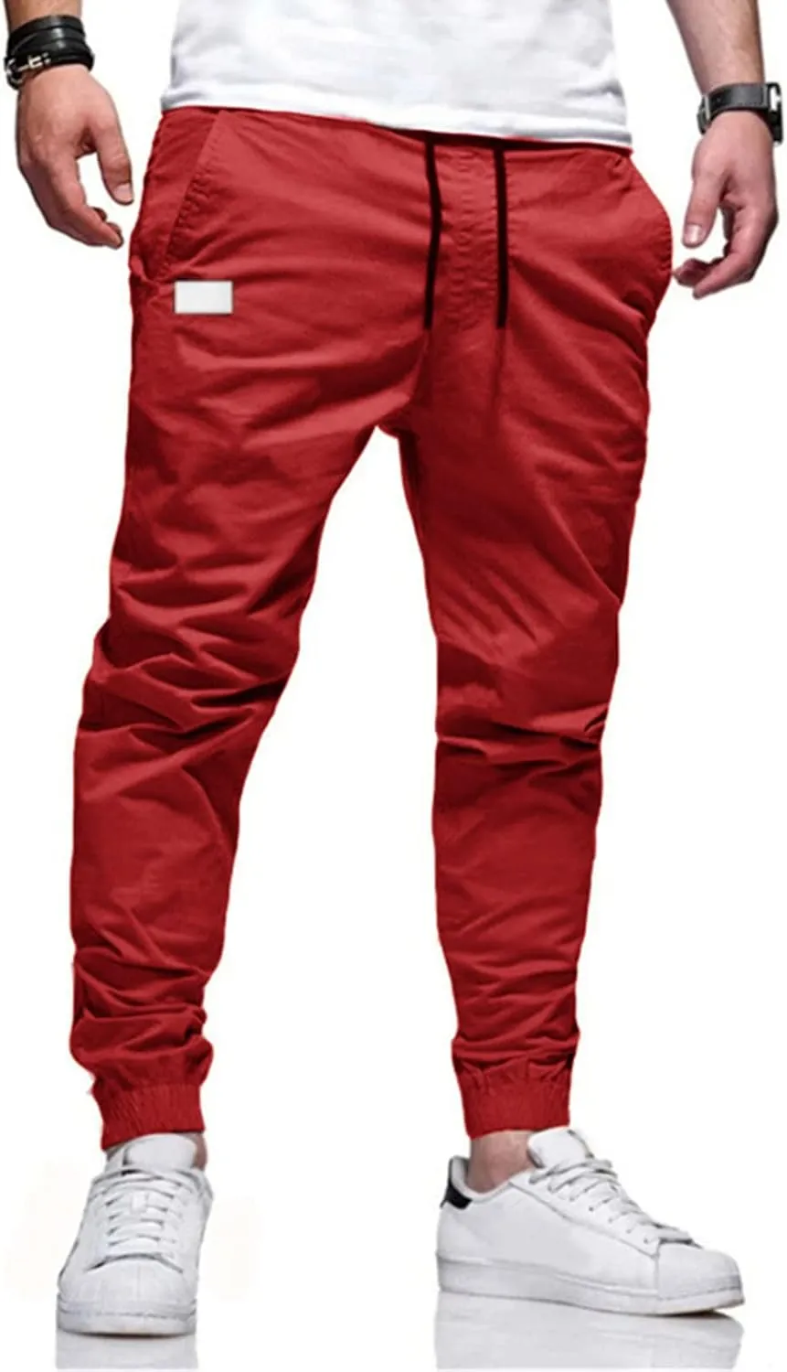 FZVYD Brown Corduroy Pants Mens Joggers Cargo Pants Fashion Casual Sweatpants Work Pants Drawstring Loose Trousers Pockets
