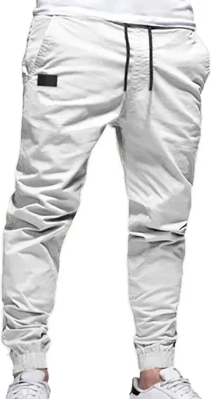 FZVYD Brown Corduroy Pants Mens Joggers Cargo Pants Fashion Casual Sweatpants Work Pants Drawstring Loose Trousers Pockets