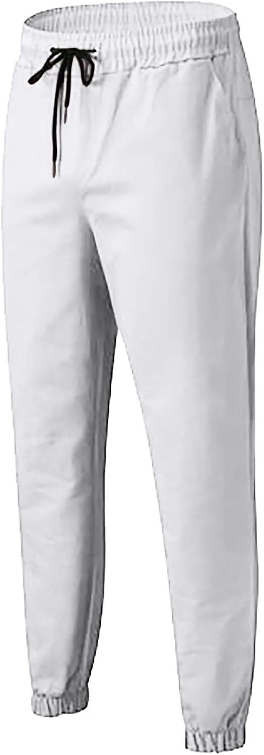 FZVYD Brown Corduroy Pants Mens Joggers Cargo Pants Fashion Casual Sweatpants Work Pants Drawstring Loose Trousers Pockets