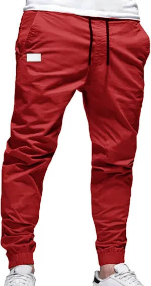 FZVYD Brown Corduroy Pants Mens Joggers Cargo Pants Fashion Casual Sweatpants Work Pants Drawstring Loose Trousers Pockets