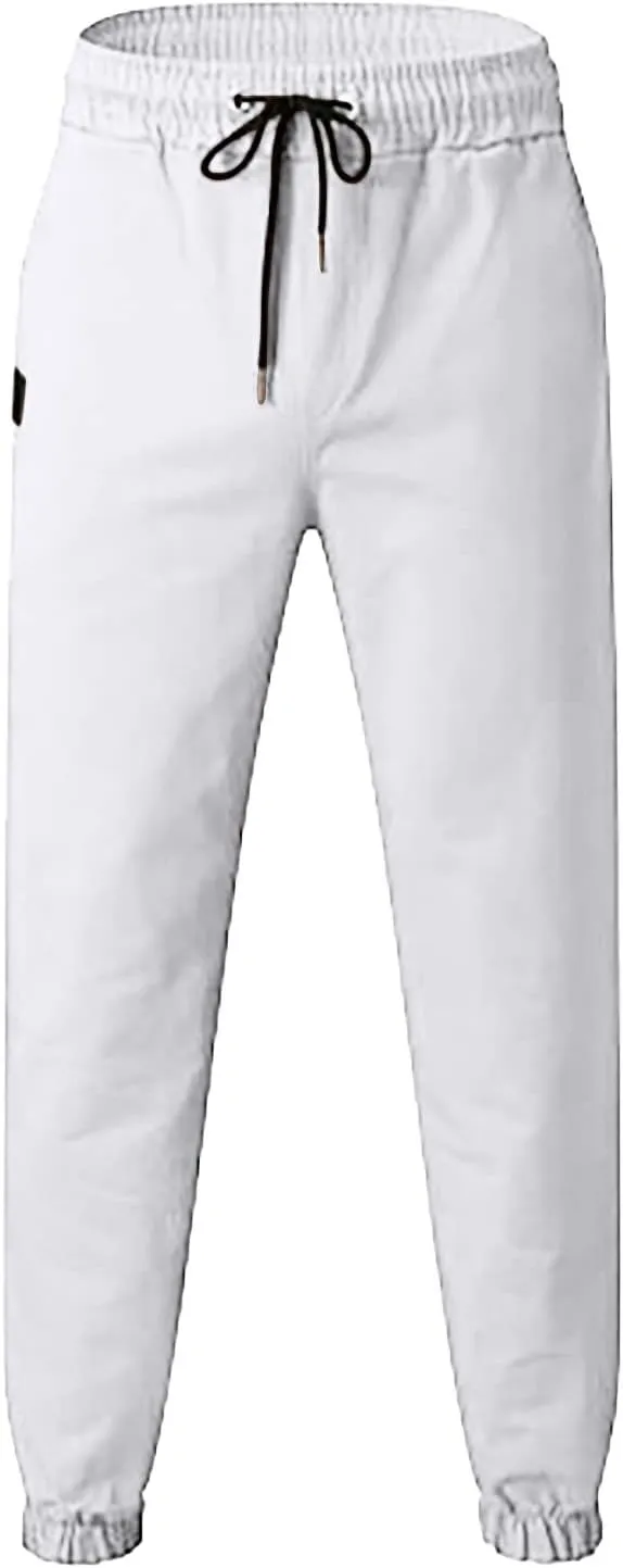 FZVYD Brown Corduroy Pants Mens Joggers Cargo Pants Fashion Casual Sweatpants Work Pants Drawstring Loose Trousers Pockets