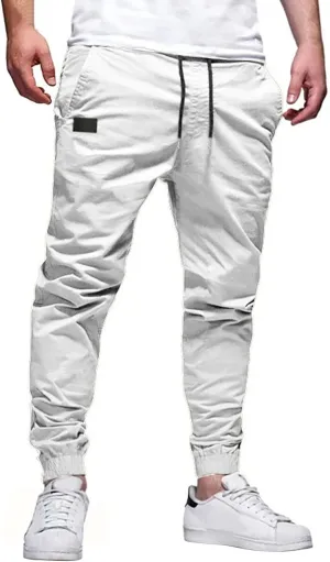 FZVYD Brown Corduroy Pants Mens Joggers Cargo Pants Fashion Casual Sweatpants Work Pants Drawstring Loose Trousers Pockets