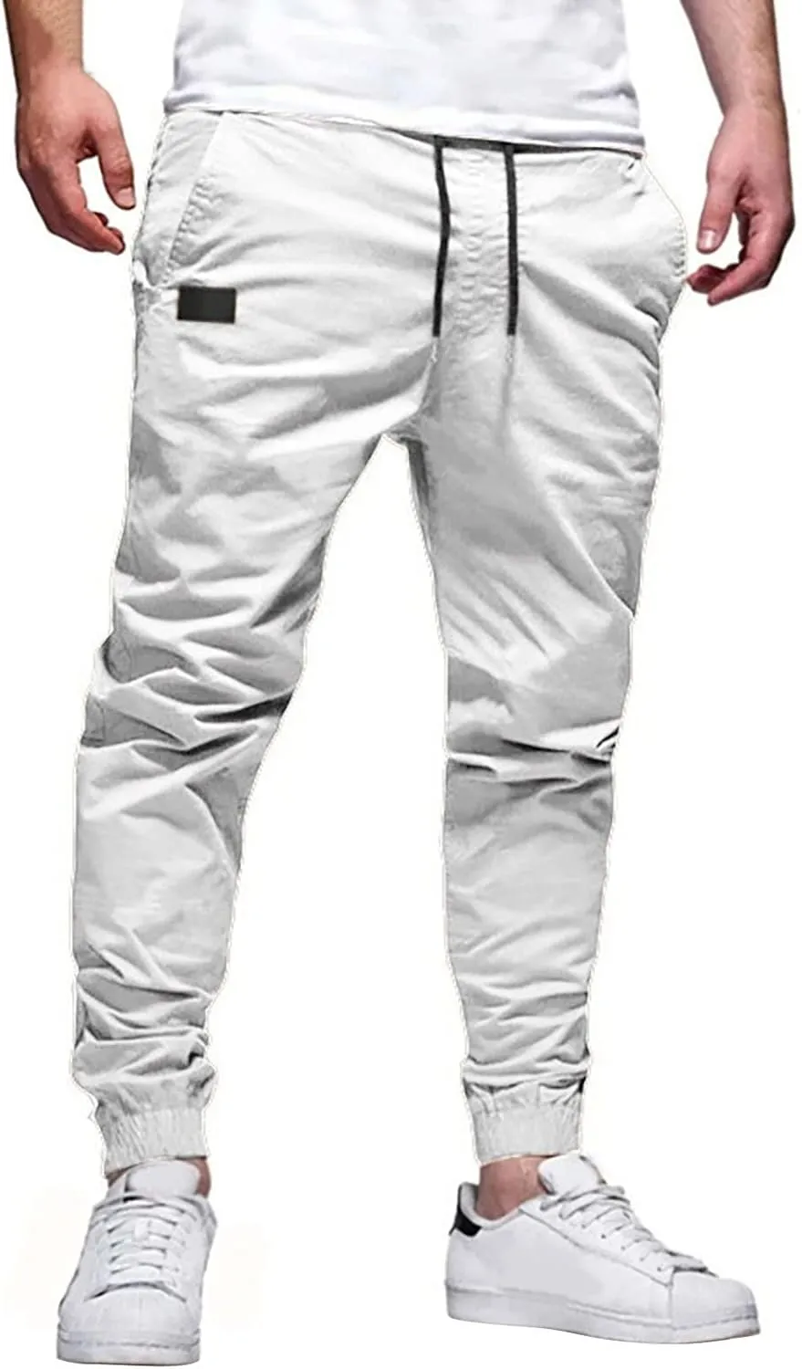 FZVYD Brown Corduroy Pants Mens Joggers Cargo Pants Fashion Casual Sweatpants Work Pants Drawstring Loose Trousers Pockets