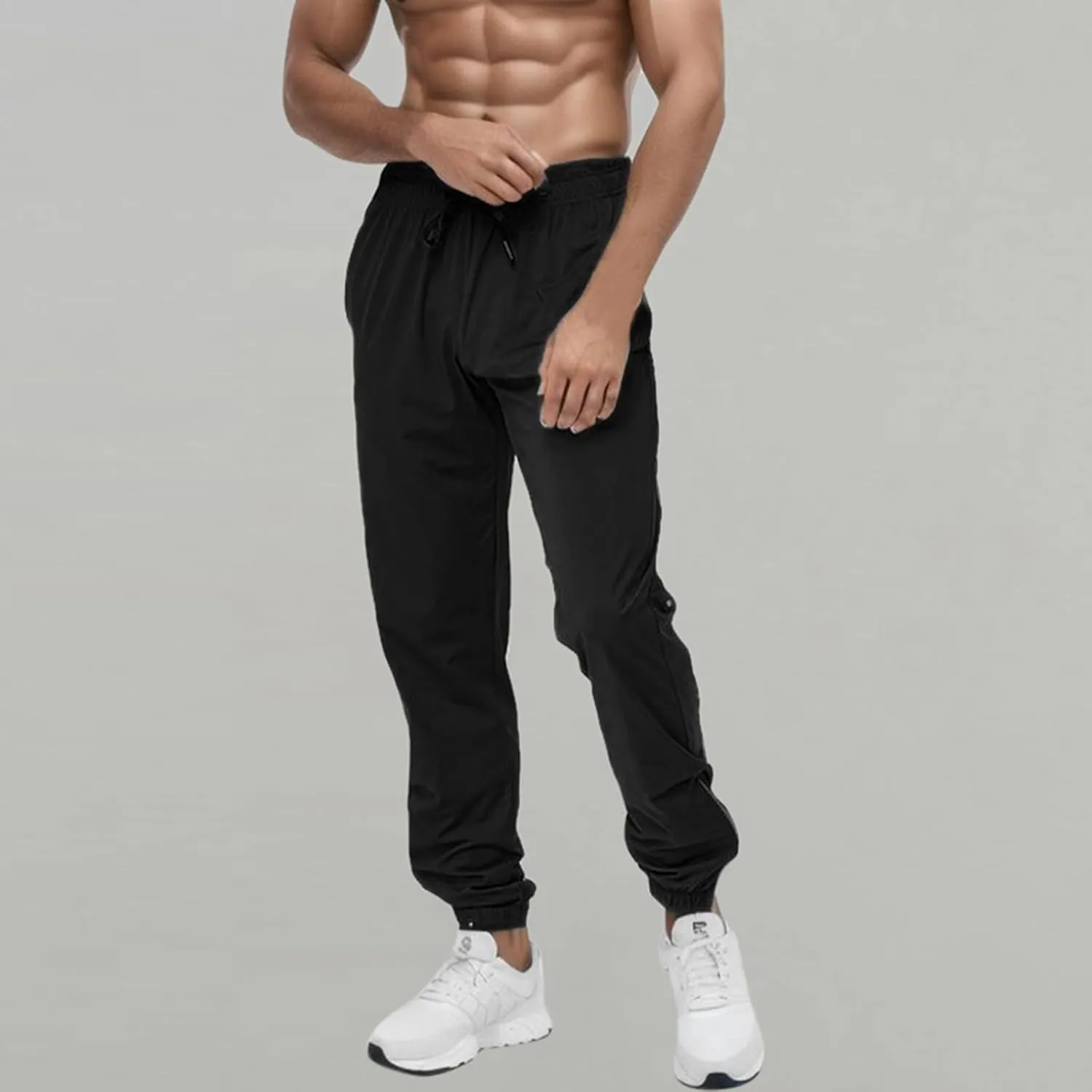 FZVYD Casual Pants Mens Joggers Cargo Pants Fashion Casual Sweatpants Work Pants Drawstring Loose Trousers with Pockets