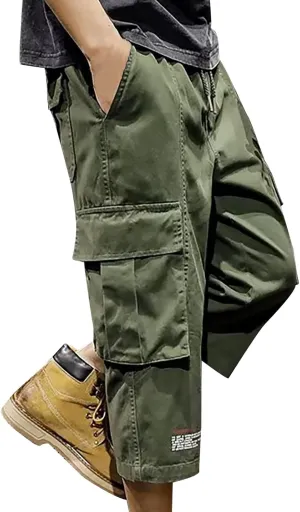 FZVYD Elastic Waist Pants for Men Mens Joggers Cargo Pants Fashion Casual Sweatpants Work Pants Drawstring Loose Trousers