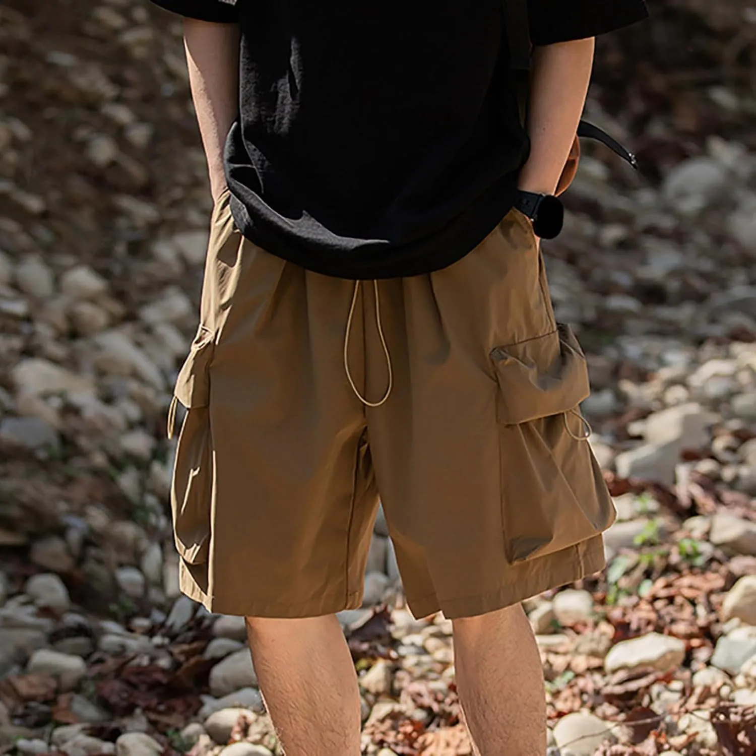 FZVYD Khaki Pants for Men Joggers Cargo Pants Fashion Casual Sweatpants Work Pants Drawstring Loose Trousers with Pockets