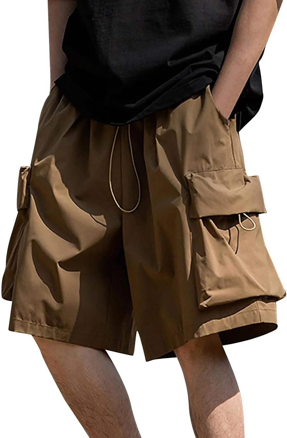 FZVYD Khaki Pants for Men Joggers Cargo Pants Fashion Casual Sweatpants Work Pants Drawstring Loose Trousers with Pockets