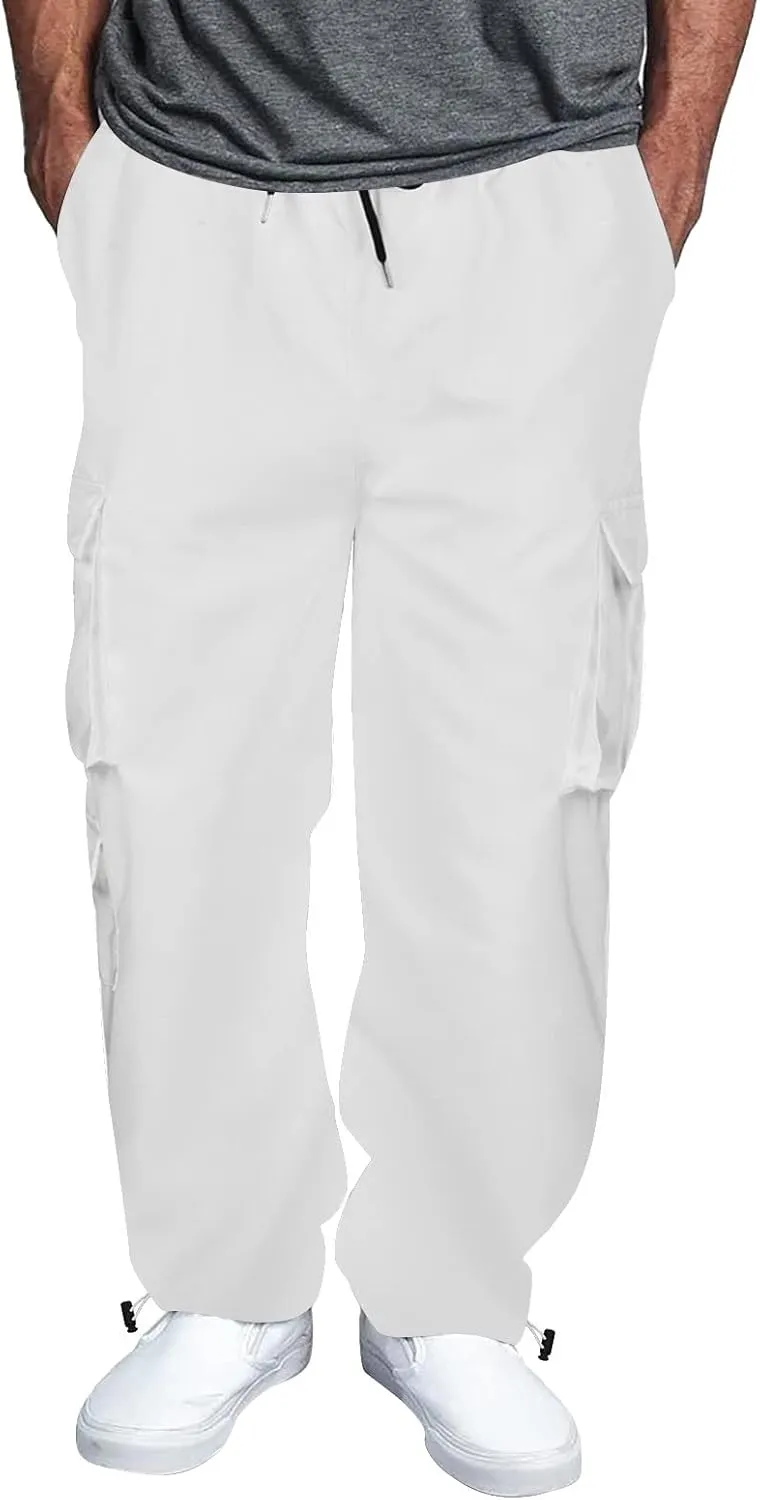 FZVYD Khaki Pants Mens Mens Joggers Cargo Pants Fashion Casual Sweatpants Work Pants Drawstring Loose Trousers with Pockets