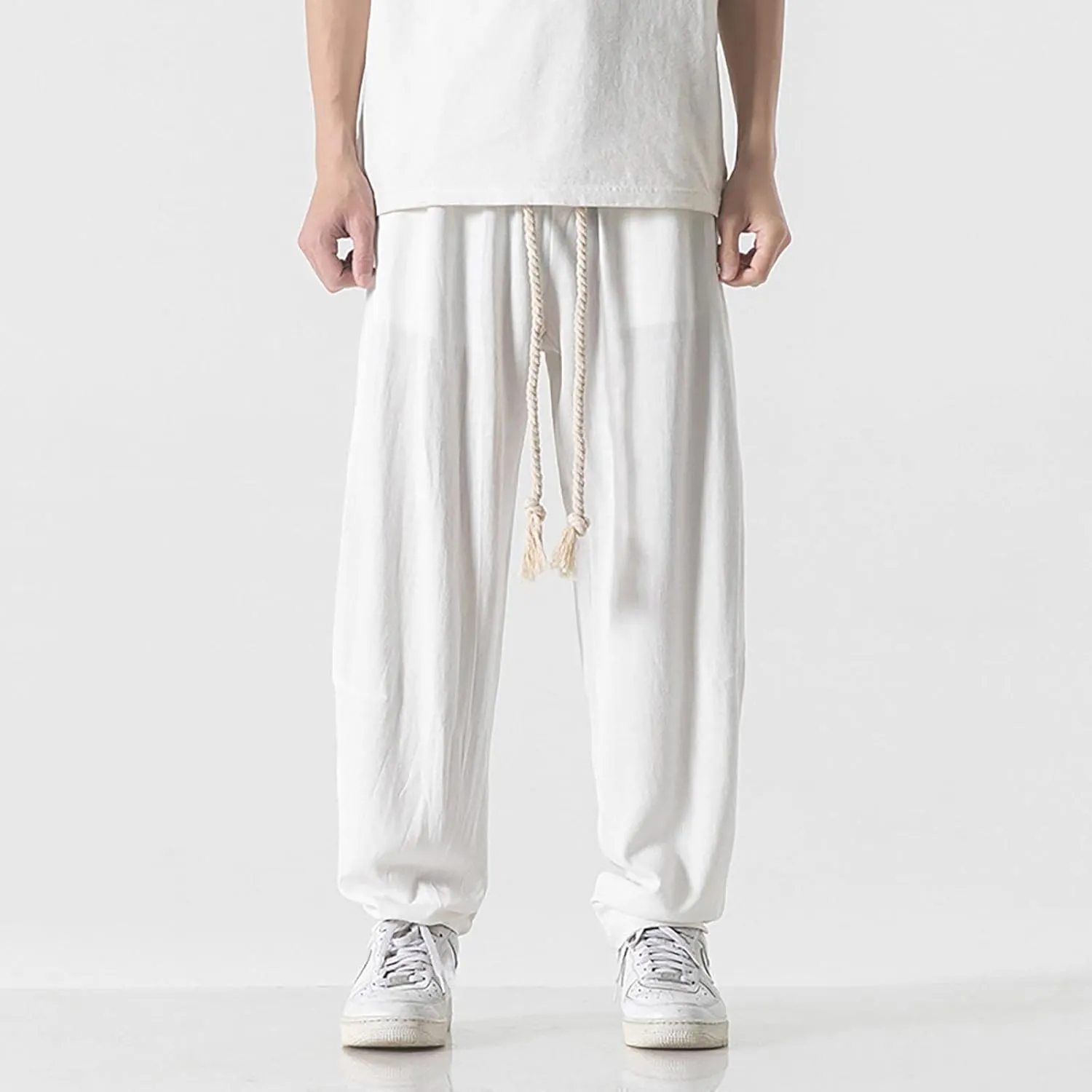 FZVYD Mens Brown Dress Pants Mens Joggers Cargo Pants Fashion Casual Sweatpants Work Pants Drawstring Loose Trousers Pockets